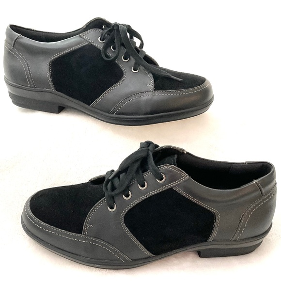 Black David Tate Leather Suede  Women's Helen Walking Oxfords Size 11 - Picture 3 of 16